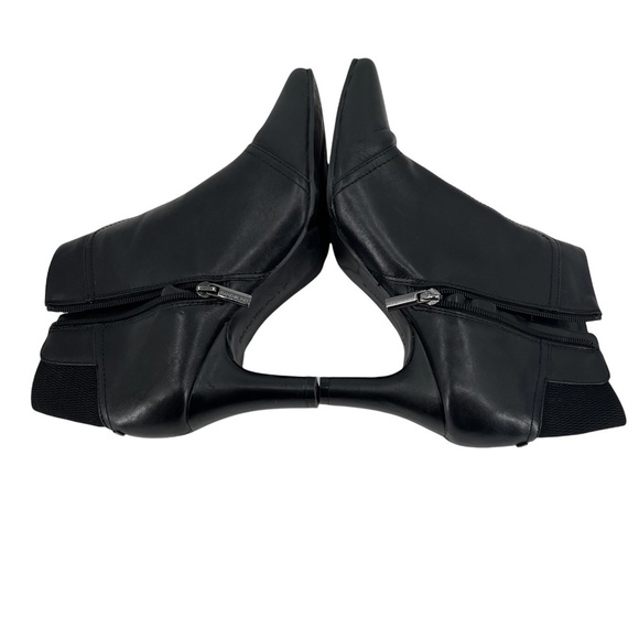 Bandolino Womens Black Kitten Heel Square Toe Ankle Booties Size 9 1/2 W - Picture 5 of 10